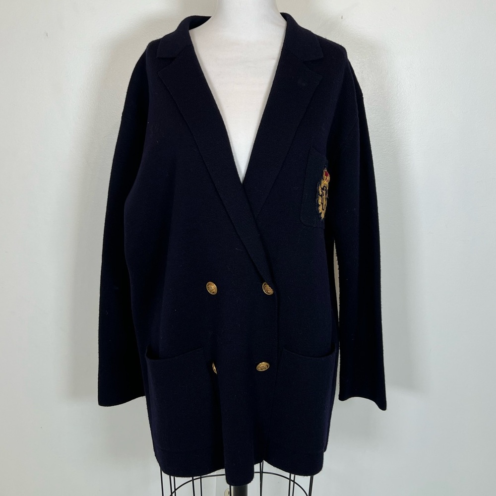 EUC! Ralph Lauren Green Label Navy‎ Oversized Jacket Size Large